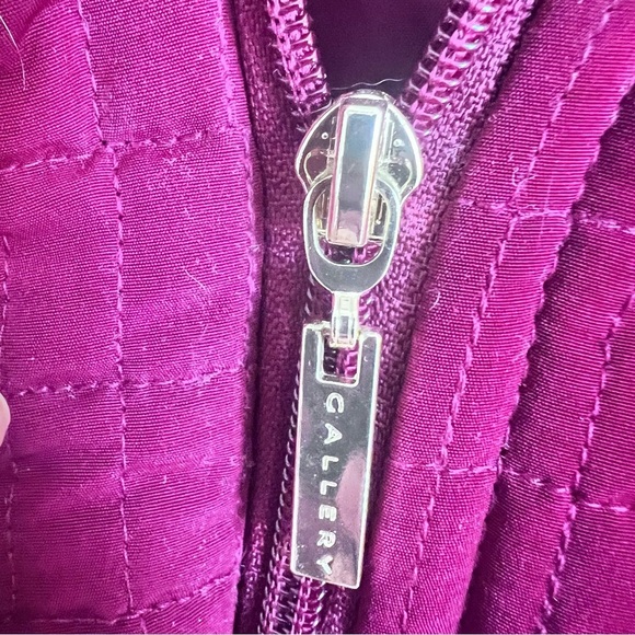 Gallery NWOT Quilted Burgundy Jacket with Gold Buttons embellishment Size S - Picture 8 of 11